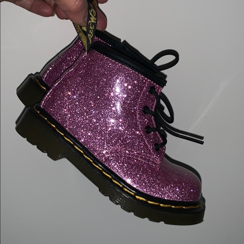 Doc Martens Toddler Pink Glitter Boots